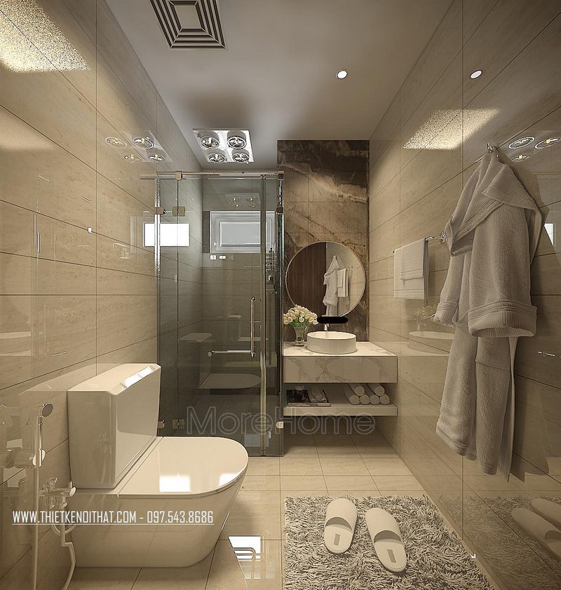 Thiết kế nội thất phòng tắm chung cư Trung Hòa Nhân Chính